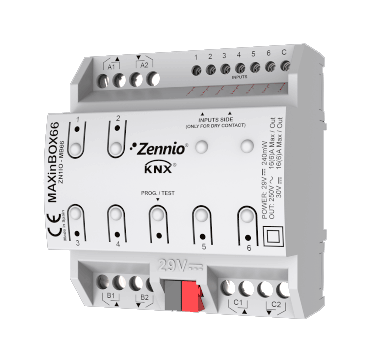 дубль Zennio ZN1IO-MB66 Модуль дискретных входов и выходов KNX/EIB MAXinBOX66