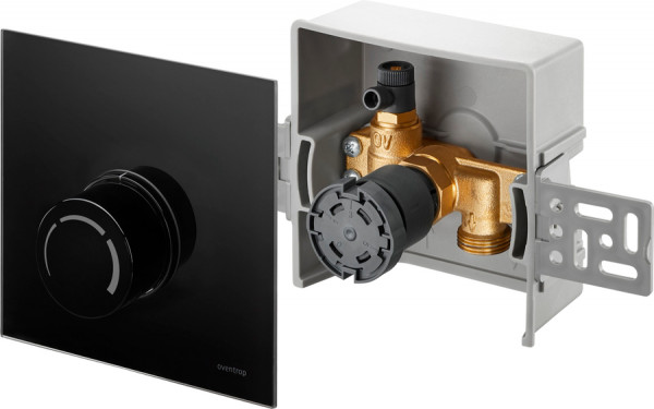 Набор терморегулятора Oventrop Unibox RTL 10-40C, крышка черное стекло