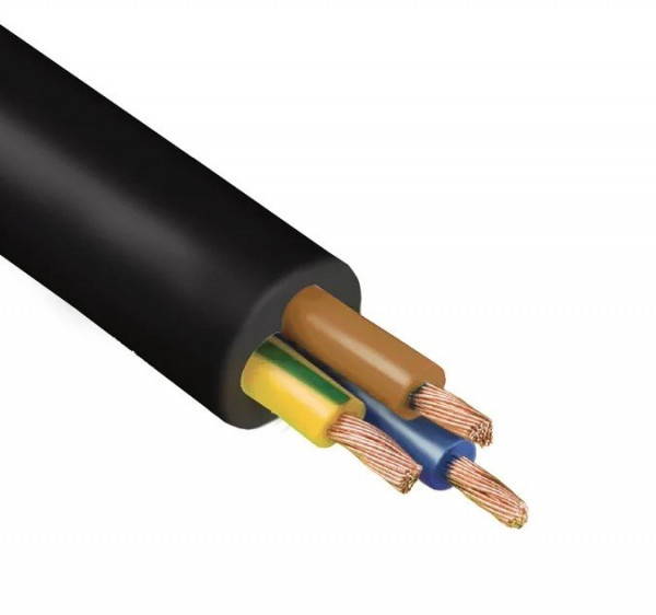 Провод силовой с тремя жилами ПВС 3х0,75 черный ГОСТ ККЗ