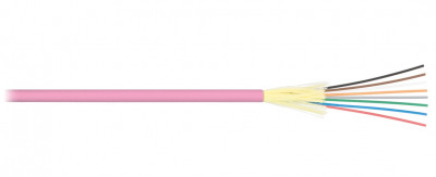 Кабель волоконно-оптический Nikolan Loose tube,  24хОВ, OM4 50/125, LSZH, Ø 7,8мм, катушка, универсальный, небронированный, арамидные нити, цвет: маджента