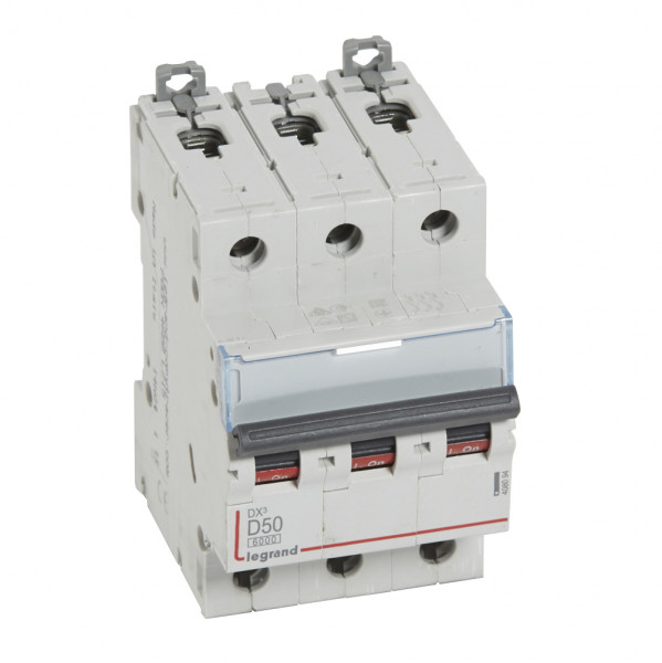 Автоматический выключатель Legrand DX3, 3 модуль, D класс, 3P, 50А, 10кА, (LEG.408094)