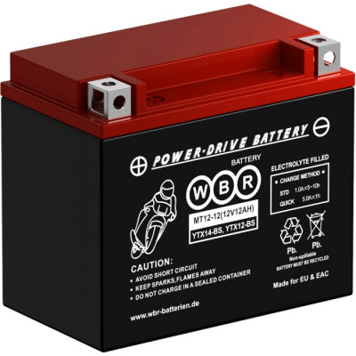 Аккумулятор для ИБП WBR MT, 130х87х150 мм (ВхШхГ),  необслуживаемый свинцово-кислотный,  12V/12 Ач, (MT12-12)