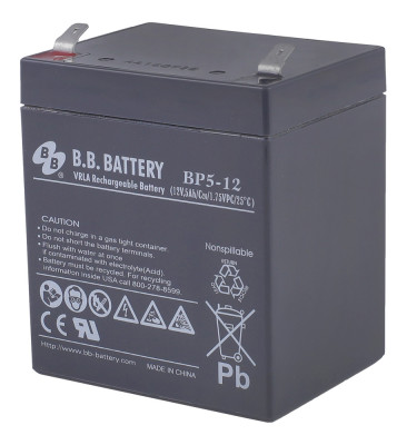 Аккумулятор для ИБП B.B.Battery BP, 102х70х90 мм (ВхШхГ),  необслуживаемый электролитный,  12V/5 Ач, (BB.BP 5-12)