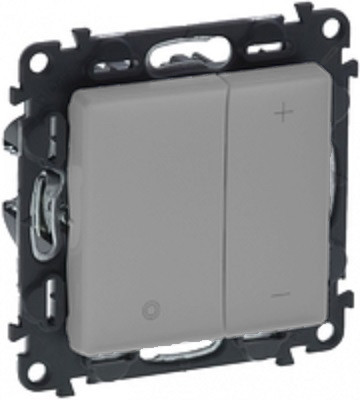 Светорегулятор Legrand Valena Life, кнопочный, без подсветки, внутренняя, 71х71 мм (ВхШ), цвет: алюминий, без нейтрали (752662)