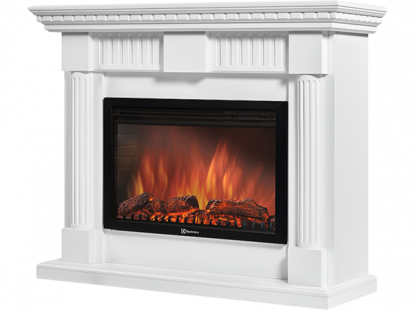 Электрокамин с широким очагом 2D Electrolux EFP/P-2720RLS с порталом Firelight Colonnа 25 белый