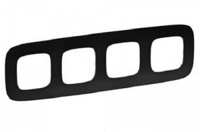 Рамка Legrand Valena Allure, 4 поста, 92х299х10 мм (ВхШхГ), плоская, универсальная, цвет: матовый черный (LEG.754404)