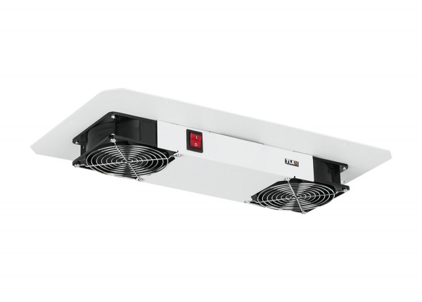 Вентиляторный модуль TLK, в крышу, 220V, 57х490х255 мм (ВхШхГ), вентиляторов: 2, 48 дБ, поток: 330 м3/ч, для настенных шкафов, цвет: серый