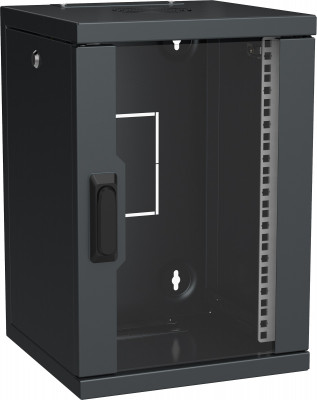 Шкаф телекоммуникационный настенный ITK LINEA WS, 10", 9U, 465х320х310 мм (ВхШхГ), дверь: стекло, боковая панель: сплошная съемная, разборный, цвет: чёрный