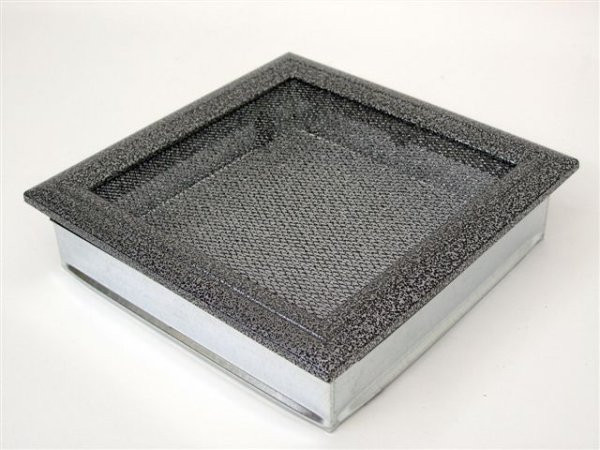 Вентиляционная решетка для камина Kratki 22х22 Оскар черная/хром 22OCS