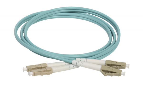 Коммутационный шнур оптический ITK, Duplex LC/LC (UPC/UPC), OM3 50/125, LSZH, 5м, цвет: бирюзовый, (FPC5003-LCU-LCU-C2L-5M)