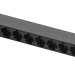 Блок силовых розеток TLK, 19", неуправляемый, Shuko х 8, вход IEC 60320 C14, для шкафов и стоек, 1U, 44,4х490х68 мм (ВхШхГ), 10А, автомат, чёрный