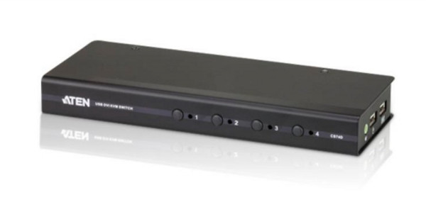 Переключатель KVM Aten, портов: 4 х USB, 25х82х200 мм (ВхШхГ), цвет: чёрный