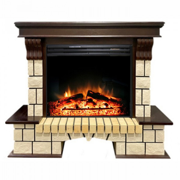 Электрокамин с широким очагом 2D Royal Flame Pietra с очагом Jupiter FX N не разборный