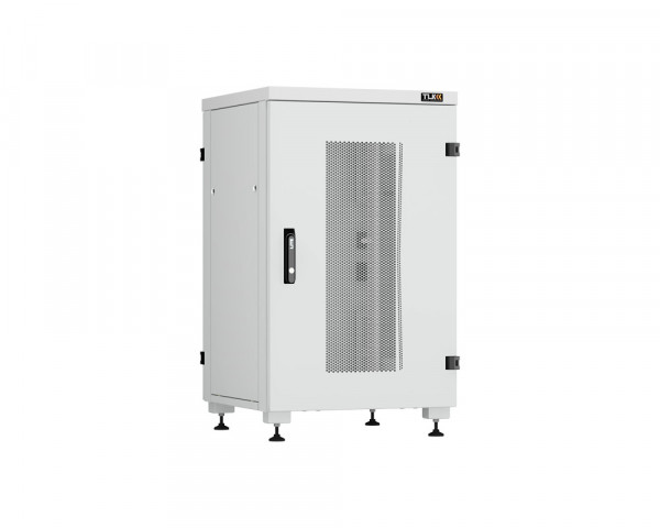 Шкаф телекоммуникационный напольный TLK Lite II, IP20, 18U, 975х600х600 мм (ВхШхГ), дверь: перфорация, задняя дверь: металл, боковая панель: сплошная съемная, разборный, цвет: серый, (TFI-186060-PMMM-R-GY)