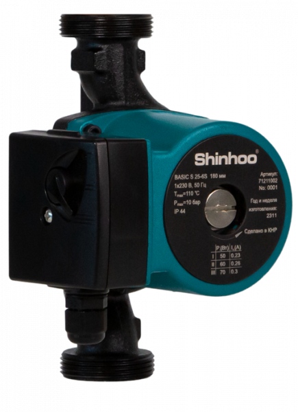 Насос для отопления SHINHOO BASIC S 25-6S 230V 180мм