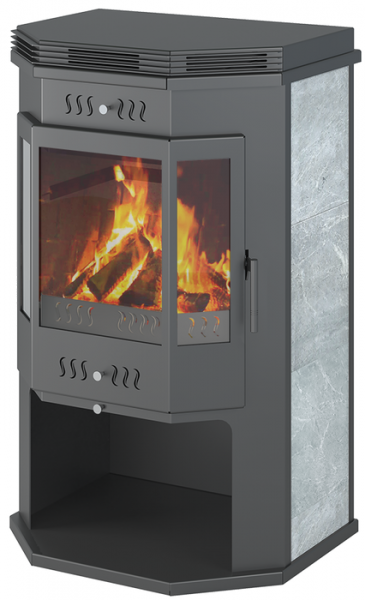 Дровяная печь ASTON 12 кВт Призматик с плитой (Талькохлорит)