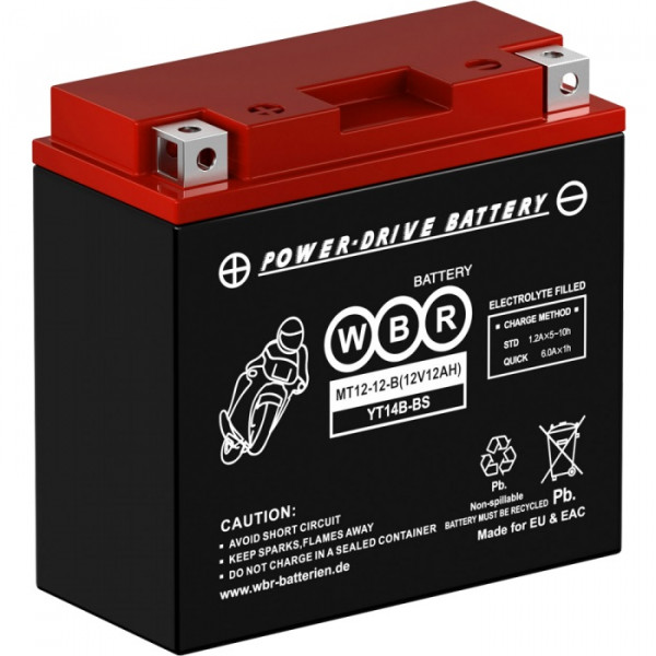 Аккумулятор для ИБП WBR MT, 145х69х150 мм (ВхШхГ),  необслуживаемый свинцово-кислотный,  12V/12 Ач, (MT12-12-B)