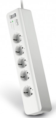 Блок силовых розеток APC, вертикальный, неуправляемый, Shuko х 5, вход Schuko, шнур 1,83 м, 56х370х73 мм (ВхШхГ), 10А, выключатель, белый