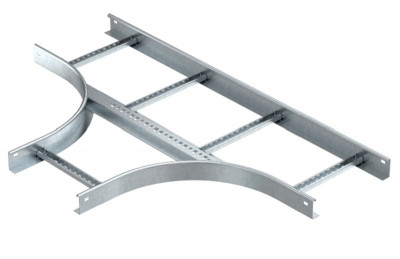 Ответвитель  BETTERMANN, Т-образн., плавн., 200х60х1050 (ШхВхД), с перфорацией, для лестничных лотков, толщина: 1,5 мм, Inox 304, Тип: LT 620 R3 A2