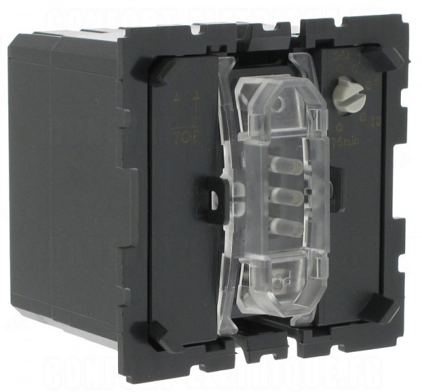 Выключатель Legrand Celiane, одноклавишный, с подсветкой, 8А, цвет: чёрный, светодиод. (led) подсветка (067051)