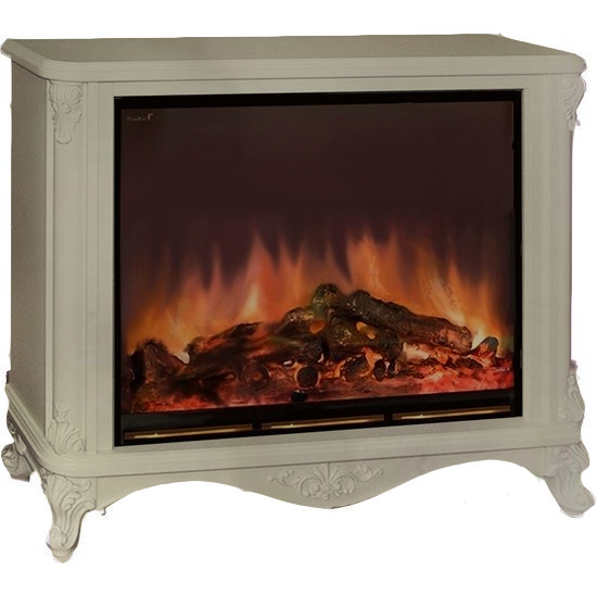 Электрокамин с широким очагом 2D Glenrich Версаль с царгой (Arte 28) Крем