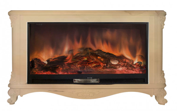 Электрокамин с широким очагом 2D Glenrich Версаль с царгой (Premier S86) Россо