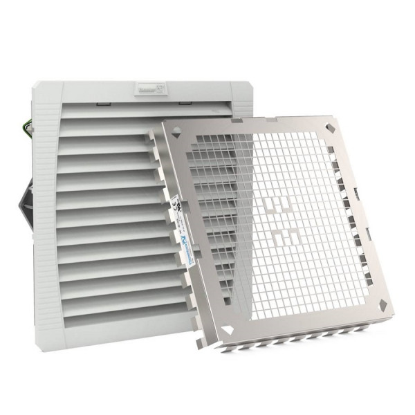 Вентиляторный модуль Pfannenberg PF 43.000 EMC, с фильтром, 24V, 252х252х119 мм (ВхШхГ), вентиляторов: 1, 42 дБ, IP54, поток: 256 м3/ч, для шкафов, цвет: серый, (с контактом ЭМС)