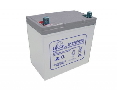 Аккумулятор для ИБП Leoch DJM, 205х138х229 мм (ВхШхГ),  необслуживаемый свинцово-кислотный,  12V/55 Ач, (DJM 12-55)