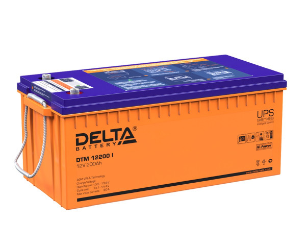 Аккумулятор для ИБП Delta Battery DTM I, 222х239х522 мм (ВхШхГ),  свинцово-кислотные,  12V/200 Ач, цвет: оранжевый, (DTM 12200 I)