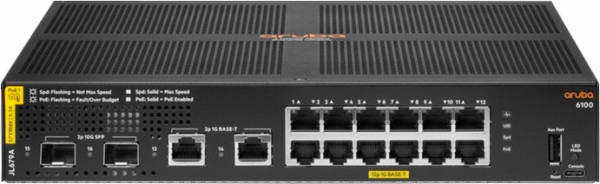 Коммутатор (свитч) HPE JL679A Aruba 6100 12G PoE 2G/2SFP+ 139W Switch