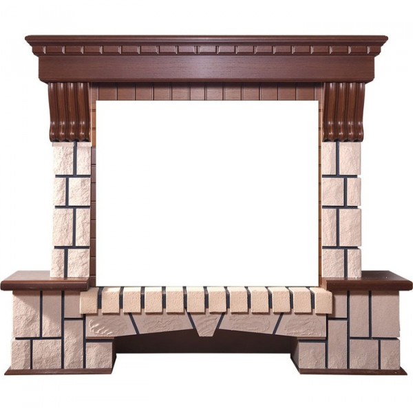 Широкий портал InterFlame Экстер под очаги Panoramic 28 LED FX Sirius 30 LED FX Jupiter FX (белый, бежевый, бежевый с патиной)