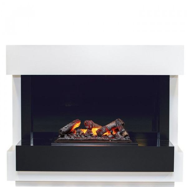 Электрокамин с широким очагом 3D Dimplex Cube с очагом Cassette 600 (белый с чёрным)