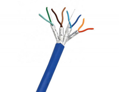 Кабель витая пара BNH, U/FTP, 4 пар., кат. 6A, проводник Ø 0,57мм, AWG23, LSZH (нг(A)-HF), 500МГц, 1м (бухта 305м), тип прокладки: внутри зданий, цвет: синий