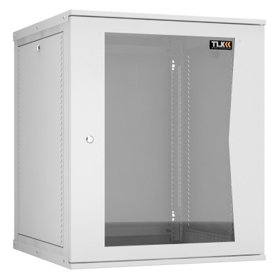 Шкаф телекоммуникационный настенный TLK Lite, 19", 15U, 703х600х600 мм (ВхШхГ), дверь: стекло, боковая панель: сплошная съемная, разборный, цвет: серый