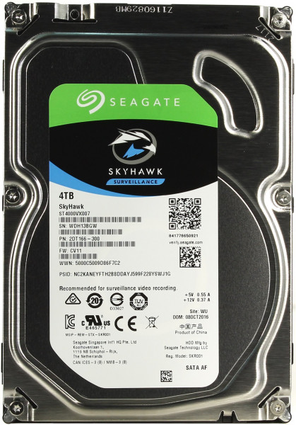 Жесткий диск (HDD) для видеонаблюдения HDD 4000 GB (4 TB) SATA-III Skyhawk (ST4000VX007)