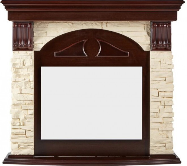 Широкий портал Firelight Torre 26/30S камень слоновая кость, шпон темный дуб