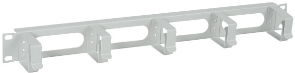 Организатор коммутационных шнуров ITK, 19", 44х482х60 мм (ВхШхГ), горизонтальный, 5 колец, для шкафов и стоек, цвет: серый