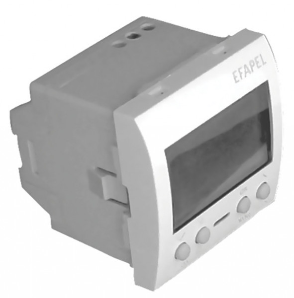 Цифровой таймер Efapel QUADRO 45, без подсветки, 2 модуля, 45х45 мм (ВхШ), цвет: белый матовый, на 1 цепь (45041 SBM)