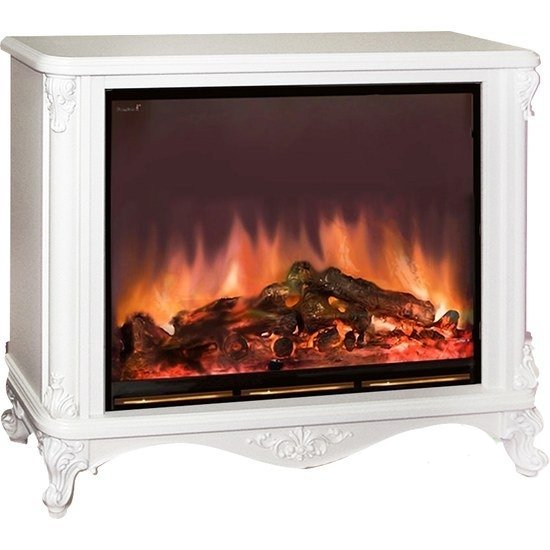 Электрокамин с широким очагом 2D Glenrich Версаль с царгой (Arte 28) Мрамор белый