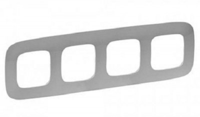 Рамка Legrand Valena Allure, 4 поста, 92х299х10 мм (ВхШхГ), плоская, универсальная, цвет: алюминий (LEG.754394)