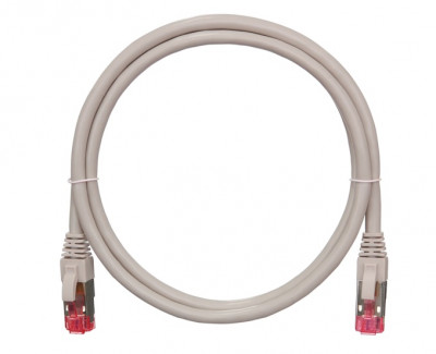 Шнур коммутационный Nikomax, кат. 6A, экр., S/FTP, RJ45/8P8C, 500 МГц, d 6,2, 2м, PVC, AWG26, серый, класс Еа, (NMC-PC4SA55B-020-GY)
