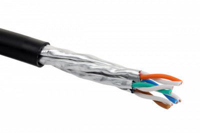 Кабель витая пара BNH, U/FTP, 4 пар., кат. 6A, проводник Ø 0,57мм, AWG23, LSZH (нг(A)-HF), 500МГц, 1м (бухта 305м), тип прокладки: внутри зданий, цвет: чёрный