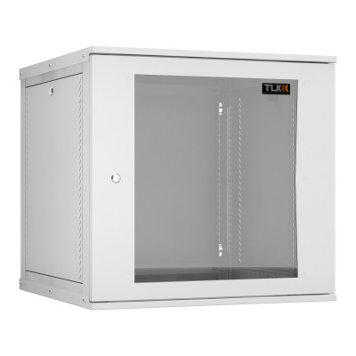 Шкаф телекоммуникационный настенный TLK Lite, 19", 12U, 569х600х600 мм (ВхШхГ), дверь: стекло, боковая панель: сплошная съемная, разборный, цвет: серый