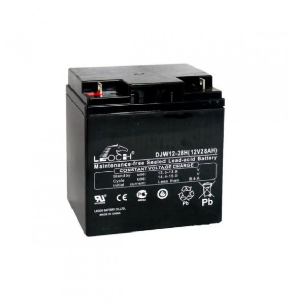 Аккумулятор для ИБП Leoch DJW, 175х125х165 мм (ВхШхГ),  необслуживаемый свинцово-кислотный,  12V/28 Ач, (DJW 12-28 H)