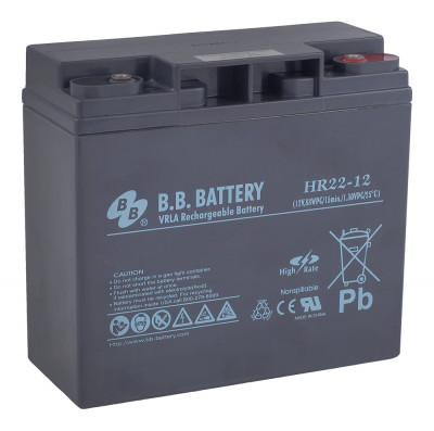 Аккумулятор для ИБП B.B.Battery HR, 166х76х181 мм (ВхШхГ),  необслуживаемый электролитный,  12V/20 Ач, (BB.HR 22-12)