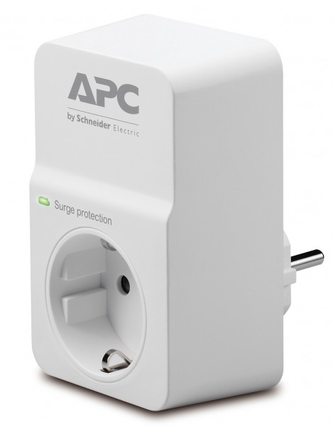 Блок силовых розеток APC, вертикальный, неуправляемый, Shuko х 1, вход Schuko, 100х63х42 мм (ВхШхГ), 16А, белый