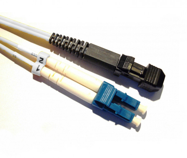 Коммутационный шнур оптический Hyperline, Duplex LC/MTRJM (UPC), OS2 9/125, LSZH, Ø 2мм, 1м, цвет: белый, (FC-D2-9A1-LC/UR-MTRJM/UR-H-1M-LSZH-WH)