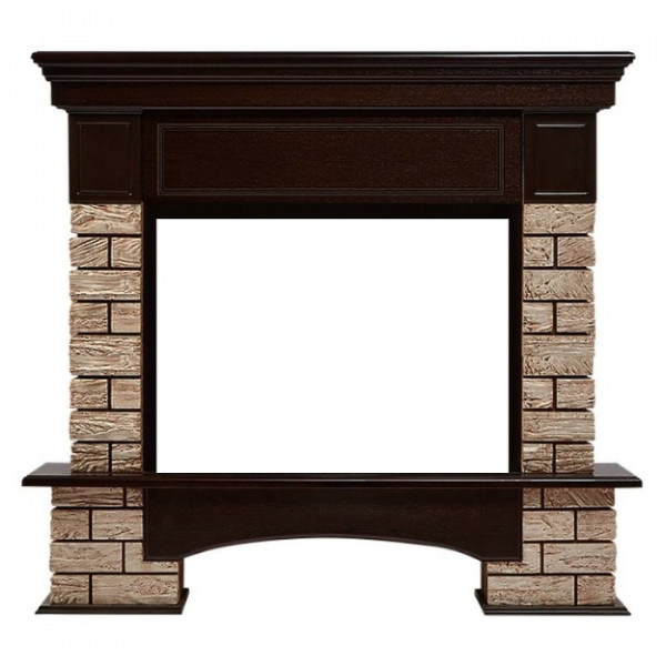 Широкий портал Firelight Forte Wood 25 камень коричневый, шпон темный дуб