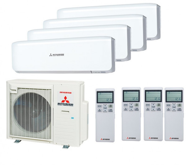 Мульти сплит система на 4 комнаты Mitsubishi Heavy SCM80ZS-W/SRK25ZS-W*4шт