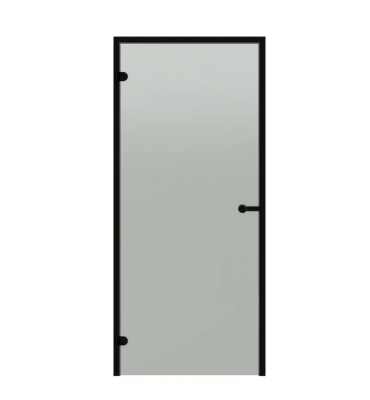 Двери стеклянные HARVIA 7/19 Black Line коробка алюминий, стекло сатин DA71905BL
